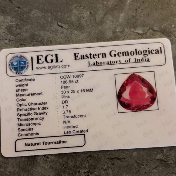 Elegant Pink Tourmaline Pendant 106.96 ct - Picture 5 of 7